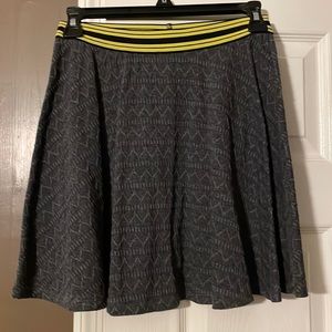 Grey mini with black/yellow elastic waistband